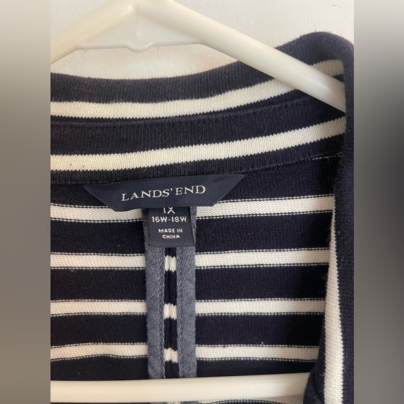 Lands End Navy Striped Blazer Size 1X - Picture 3 of 7